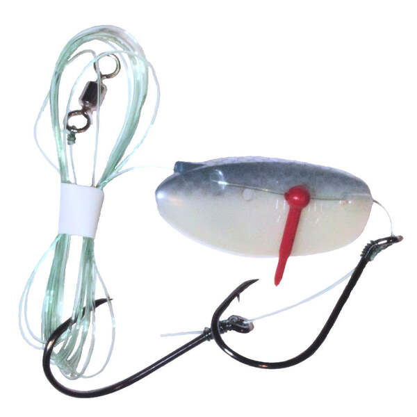 Krippled Anchovy Barbed Tandem, #604- Silver/Blue Scale on Glow