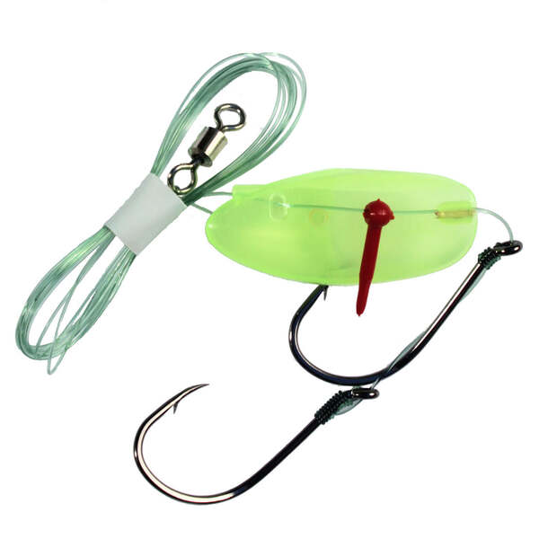 Krippled Anchovy Barbed Tandem, Glow/Chartreuse